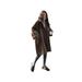 Luxsea Womens Trench Winter Elegant Coat Mid-length Lapel Solid Color Woolen Casual Loose Sleeves Trench