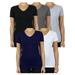 5-Pack Women's V-Neck Short Sleeve Basic Tee (S-3XL)