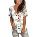 Loalirando Women Summer Loose Style T-shirt Printed Pattern Tops Base Shirt