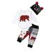 Xingqing 3PCS Newborn Baby Boy Girl Baby Bear Clothes Set Romper Pants Hat Outfits Winter