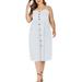 UKAP Women Casual Summer Dress Beach Holiday Button Lady Boho Strap Sling Swing Sleeveless Long Sun Dress Plus Size Pocket