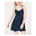 B DARLIN Womens Navy Spaghetti Strap V Neck Mini Fit + Flare Dress Size 13\14