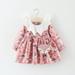 Baby Girls Cartoon Dress Long Sleeve Dresses Fox Small Bag Set Casual Playwear Dress for 0-3Y Toddler Infant Girls