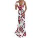 Women Floral Spaghetti Strap Boho Dress Ladies Sexy V Neck Beach Sundress Cocktail Evening Party Maxi Dress