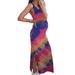 Daciye Sleeveless Round Neck Pregnant Women Tie-dye Split Dresses (Dark Blue M)