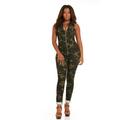 Fit Sleeveless Camo Print Denim Overall Jumpsuit Full Body Skinny Jeans for Juniors Plus Size 24W