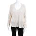 Eileen Fisher Womens Organic Cotton Long Sleeve Ribbed V-Neck Sweater Cream PL