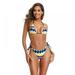 Spdoo Summer Push Up Bikini with Tie Sideï¼ŒBottom Padded Top Triangle Bikini Bathing Suit with Fruit Pattern