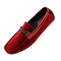 Amali Mens Slip On Driving Moccasin Velvet Smoking Loafers Burgandy Size 9