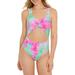 No Boundaries Juniors Tie Dye 1 PC Cutout Front Swimsuit