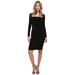 Nicole Miller Artelier BLACK Longsleeve Stretchy Matte Tuck Dress, US Small