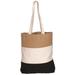 Debco E8217 Tri Color Cotton Tote Bag - Camel Brown / Natural / Black - 12 Pack