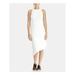 RACHEL ROY Womens White Sleeveless Halter Midi Body Con Cocktail Dress Size L