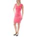 CALVIN KLEIN Womens Coral Sleeveless Jewel Neck Above The Knee Wear To Work Dress Petites Size: 10