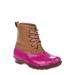 Josmo Girl Winter Duck Boot, Youth Outdoor Lace Up Two Tone Fashion Waterproof Rain Boot