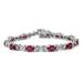 Shop LC 925 Sterling Silver Platinum Plated Oval Fissure Filled Ruby White Zircon Bracelet Engagement Wedding Anniversary Jewelry Gifts for Women Ct 7