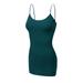 Essential Basic Women's Basic Casual Long Camisole Cami Top Plus Sizes - Green Teal, 1XL