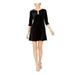 MSK Womens Black Long Sleeve Keyhole Short A-Line Cocktail Dress Size PS