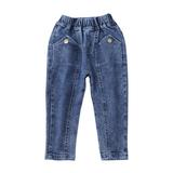 ZIYIXIN Baby Denim Jeans with Elastic Waist,Pocket Spring Clothing