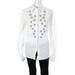 Dice Kayek Womens Long Sleeve Crystal Embellished Collar Shirt White Size 40