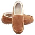 LULEX Mens Moccasin Slippers for Men Non-Skid House Shoes Indoor/Outdoor Beige 9 M US