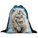 Diahey Unisex Cat Backpacks 3D Printing Bags Drawstring Backpack