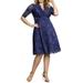 Kiyonna Mademoiselle Lace Cocktail Dress Blue