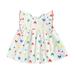 ZIYIXIN Casual Summer Colorful Love Pattern Fly Sleeve Round Neck Princess Dress