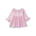 Anmino Toddler Babby Girl Hollow Long Sleeve Solid Dress Clothes 12-18M