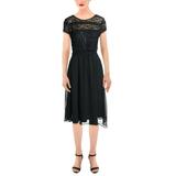 Madison Leigh Womens Lace Illusion Midi Dress