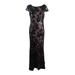 Calvin Klein Women's Sheer Sequin Gown (4, Black)