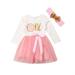 Newborn Kids Baby Girl Cute Donut Sleeveless/Long Sleeve Tulle Party Dress Clothes