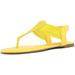 Dream Pairs Women's Summer Beach Vacation Flat Sandals Elastic Strappy String Thong Sandals Ankle Strap Gladiator Sandals Spparkly Yellow/Glitter Size 7