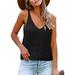 Avamo Womens Knit Cami Tunic Tops Crochet Knit Tank Workout Blouse Sleeveless Shirt Sweater Vest