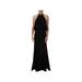 XSCAPE Womens Black Sleeveless Halter Full-Length Empire Waist Formal Dress Size 0