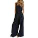 Women's Cotton Loose Floral Print Sleeveless Jumpsuits Casual Wide Leg Overalls Rompers