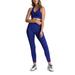 Avamo Yoga Workout Fitness Shaper Tracksuit Activewear For Women Seamless Yoga Set Ladies Tummy Control Workout Yoga Pants Add Gym Yoga Workout Run Fitness Shaper Vest Crop Top 2 Pcs