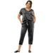 ellos Women's Plus Size Tie-Front Capri Pants