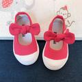 Baby Girls Boys Kids Bow Print Soft Rubber Sole Bottom Walking Casual Wild Canvas Shoes