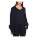 1. STATE Womens Blue Grommet Sleeve Hoodie Long Sleeve Scoop Neck Sweater Size XL