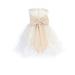 Lito Little Girls Ivory Satin Organza Champagne Sash Flower Girl Dress