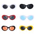 Rinhoo Rock Star Retro Clout Goggles Oval Round Pop Black Lenses Sunglasses Women Men Design
