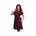 Luxsea Womens Plus-Size Solid Color Bodycon Chiffon Dress Crewneck Tie Waist Knit Cocktail Dress