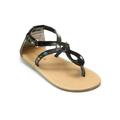 L'Amour Black Hook-And-Loop Swirl Loop Thong Sandals Little Girls