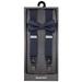 Marino Elastic Fashion Suspenders 1" Wide with Genuine Leather Tips, and Polyester Bow Tie Set for Men and Teens - Navy - Small