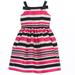 Sweet Kids Little Girls Fuchsia Woven Striped Organza Special Occasion Dress 2-6