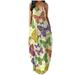 Womens Boho Floral Butteryfly Long Maxi Dress Casual Loose Summer Beach Holiday Tank Sundress