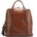 Italian Artisan 563-6111-Brown Womens Luxury Leather Tote Backpack Handbag, Brown