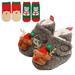 Baby Christmas Booties and Socks Set Winter Warm Fleece Ankle Crib Shoes and Socks 3 Piece set