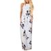 TANGNADE Clothing Women's Halter Neck Sleeveless Floral Long Jumpsuit Loose Belted Pocket Jumpsuit